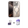 MARSİLYAN™- iPhone 16 Pro Max Kılıf Yadigar Asil Koleksiyonu - Siyah Bilvis 5in1 3D Magic Cam Ekran Koruyucu + Bilvis Titan Kamera Lens - SH