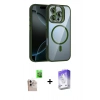 MARSİLYAN™- iPhone 16 Pro Max Kılıf Yadigar Asil Koleksiyonu - Siyah Bilvis 5in1 3D Magic Cam Ekran Koruyucu + Raze Metal Kamera Lens - NLGY