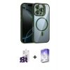 MARSİLYAN™- iPhone 16 Pro Max Kılıf Yadigar Asil Koleksiyonu - Siyah Bilvis 5in1 3D Magic Cam Ekran Koruyucu + Bilvis Titan Kamera Lens - SH