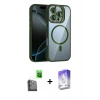MARSİLYAN™- iPhone 16 Pro Max Kılıf Yadigar Asil Koleksiyonu - Siyah Bilvis 5in1 3D Magic Cam Ekran Koruyucu + Siyah Raze Metal Kamera Lens