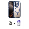 MARSİLYAN™- iPhone 16 Pro Max Kılıf Yadigar Asil Koleksiyonu - Siyah Bilvis 5in1 3D Magic Cam Ekran Koruyucu + PVD Metal Kamera Lens - GD