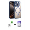 MARSİLYAN™- iPhone 16 Pro Max Kılıf Yadigar Asil Koleksiyonu - Siyah Bilvis 5in1 3D Magic Cam Ekran Koruyucu + Raze Metal Kamera Lens - BZ