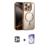 MARSİLYAN™- iPhone 16 Pro Max Kılıf Yadigar Asil Koleksiyonu - Siyah Bilvis 5in1 3D Magic Cam Ekran Koruyucu + PVD Metal Kamera Lens - GS