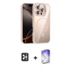 MARSİLYAN™- iPhone 16 Pro Max Kılıf Yadigar Asil Koleksiyonu - Siyah Bilvis 5in1 3D Magic Cam Ekran Koruyucu + PVD Metal Kamera Lens - SH