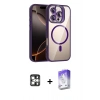 MARSİLYAN™- iPhone 16 Pro Max Kılıf Yadigar Asil Koleksiyonu - Siyah Bilvis 5in1 3D Magic Cam Ekran Koruyucu + PVD Metal Kamera Lens - GS