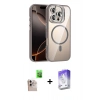 MARSİLYAN™- iPhone 16 Pro Max Kılıf Yadigar Asil Koleksiyonu - Siyah Bilvis 5in1 3D Magic Cam Ekran Koruyucu + Raze Metal Kamera Lens - NLGY