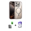 MARSİLYAN™- iPhone 16 Pro Max Kılıf Yadigar Asil Koleksiyonu - Siyah Bilvis 5in1 3D Magic Cam Ekran Koruyucu + Siyah Raze Metal Kamera Lens