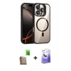 MARSİLYAN™- iPhone 16 Pro Max Kılıf Yadigar Asil Koleksiyonu - Siyah Bilvis 5in1 5D Magic Hayalet Cam Ekran Koruyucu + Raze Metal Kamera Lens - CLTM