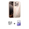 MARSİLYAN™- iPhone 16 Pro Max Kılıf Yadigar Asil Koleksiyonu - Siyah Bilvis 5in1 5D Magic Hayalet Cam Ekran Koruyucu + Pers Alüminyum Kamera Lens - GS