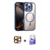 MARSİLYAN™- iPhone 16 Pro Max Kılıf Yadigar Asil Koleksiyonu - Siyah Bilvis 5in1 5D Magic Hayalet Cam Ekran Koruyucu + Pers Alüminyum Kamera Lens - CLTM
