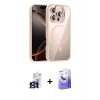 MARSİLYAN™- iPhone 16 Pro Max Kılıf Yadigar Asil Koleksiyonu - Siyah Bilvis 5in1 5D Magic Hayalet Cam Ekran Koruyucu + Titanyum Gri Bilvis Titan Kamera Lens