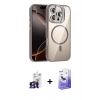 MARSİLYAN™- iPhone 16 Pro Max Kılıf Yadigar Asil Koleksiyonu - Siyah Bilvis 5in1 5D Magic Hayalet Cam Ekran Koruyucu + Bilvis Titan Kamera Lens - TMGI