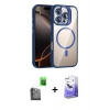 MARSİLYAN™- iPhone 16 Pro Max Kılıf Yadigar Asil Koleksiyonu - Siyah Bilvis 5in1 5D Magic Hayalet Cam Ekran Koruyucu + Siyah Raze Metal Kamera Lens