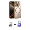 MARSİLYAN™- iPhone 16 Pro Max Kılıf Yadigar Asil Koleksiyonu - Siyah Bilvis 5in1 5D Magic Hayalet Cam Ekran Koruyucu + Bilvis Titan Kamera Lens - TMGI