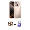 MARSİLYAN™- iPhone 16 Pro Max Kılıf Yadigar Asil Koleksiyonu - Siyah Bilvis 5in1 5D Magic Hayalet Cam Ekran Koruyucu + Pers Alüminyum Kamera Lens - CLTM
