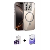 MARSİLYAN™- iPhone 16 Pro Max Kılıf Yadigar Asil Koleksiyonu - Siyah Bilvis 5in1 5D Magic Hayalet Cam Ekran Koruyucu + Bilvis Titan Kamera Lens - SH