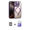 MARSİLYAN™- iPhone 16 Pro Max Kılıf Yadigar Asil Koleksiyonu - Siyah Bilvis 5in1 5D Magic Hayalet Cam Ekran Koruyucu + PVD Metal Kamera Lens - GD
