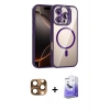 MARSİLYAN™- iPhone 16 Pro Max Kılıf Yadigar Asil Koleksiyonu - Siyah Bilvis 5in1 5D Magic Hayalet Cam Ekran Koruyucu + Pers Alüminyum Kamera Lens - CLTM