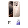 MARSİLYAN™- iPhone 16 Pro Max Kılıf Yadigar Asil Koleksiyonu - Siyah Bilvis 5in1 5D Magic Hayalet Cam Ekran Koruyucu + PVD Metal Kamera Lens - GD