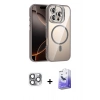 MARSİLYAN™- iPhone 16 Pro Max Kılıf Yadigar Asil Koleksiyonu - Siyah Bilvis 5in1 5D Magic Hayalet Cam Ekran Koruyucu + Pers Alüminyum Kamera Lens - GI