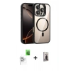 MARSİLYAN™- iPhone 16 Pro Max Kılıf Yadigar Asil Koleksiyonu - Siyah Bilvis Hayalet Cam Ekran Koruyucu + Raze Metal Kamera Lens - BZ