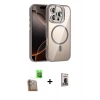 MARSİLYAN™- iPhone 16 Pro Max Kılıf Yadigar Asil Koleksiyonu - Siyah Bilvis Hayalet Cam Ekran Koruyucu + Raze Metal Kamera Lens - CLTM