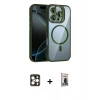 MARSİLYAN™- iPhone 16 Pro Max Kılıf Yadigar Asil Koleksiyonu - Siyah Bilvis Hayalet Cam Ekran Koruyucu + PVD Metal Kamera Lens - GD