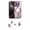 MARSİLYAN™- iPhone 16 Pro Max Kılıf Yadigar Asil Koleksiyonu - Siyah Bilvis Hayalet Cam Ekran Koruyucu + Natural Grey Raze Metal Kamera Lens