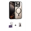 MARSİLYAN™- iPhone 16 Pro Max Kılıf Yadigar Asil Koleksiyonu - Siyah Bilvis Hayalet Cam Ekran Koruyucu + Bilvis Titan Kamera Lens - SH