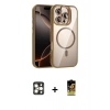 MARSİLYAN™- iPhone 16 Pro Max Kılıf Yadigar Asil Koleksiyonu - Siyah Buffer Cam Ekran Koruyucu + PVD Metal Kamera Lens - GD