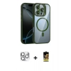MARSİLYAN™- iPhone 16 Pro Max Kılıf Yadigar Asil Koleksiyonu - Siyah Buffer Cam Ekran Koruyucu + Pers Alüminyum Kamera Lens - GS