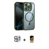 MARSİLYAN™- iPhone 16 Pro Max Kılıf Yadigar Asil Koleksiyonu - Siyah Buffer Cam Ekran Koruyucu + Pers Alüminyum Kamera Lens - GI