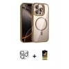 MARSİLYAN™- iPhone 16 Pro Max Kılıf Yadigar Asil Koleksiyonu - Siyah Buffer Cam Ekran Koruyucu + Pers Alüminyum Kamera Lens - GS