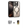 MARSİLYAN™- iPhone 16 Pro Max Kılıf Yadigar Asil Koleksiyonu - Siyah Buffer Cam Ekran Koruyucu + Pers Alüminyum Kamera Lens - GI