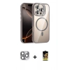 MARSİLYAN™- iPhone 16 Pro Max Kılıf Yadigar Asil Koleksiyonu - Siyah Buffer Cam Ekran Koruyucu + Pers Alüminyum Kamera Lens - GI