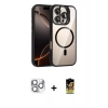 MARSİLYAN™- iPhone 16 Pro Max Kılıf Yadigar Asil Koleksiyonu - Siyah Buffer Cam Ekran Koruyucu + Pers Alüminyum Kamera Lens - GS