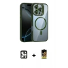MARSİLYAN™- iPhone 16 Pro Max Kılıf Yadigar Asil Koleksiyonu - Siyah Buffer Cam Ekran Koruyucu + PVD Metal Kamera Lens - GS