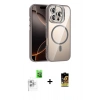 MARSİLYAN™- iPhone 16 Pro Max Kılıf Yadigar Asil Koleksiyonu - Siyah Buffer Cam Ekran Koruyucu + Raze Metal Kamera Lens - BZ