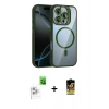 MARSİLYAN™- iPhone 16 Pro Max Kılıf Yadigar Asil Koleksiyonu - Siyah Buffer Cam Ekran Koruyucu + Raze Metal Kamera Lens - BZ