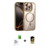 MARSİLYAN™- iPhone 16 Pro Max Kılıf Yadigar Asil Koleksiyonu - Siyah Buffer Cam Ekran Koruyucu + Raze Metal Kamera Lens - BZ