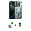 MARSİLYAN™- iPhone 16 Pro Max Kılıf Yadigar Asil Koleksiyonu - Siyah Buffer Cam Ekran Koruyucu + Raze Metal Kamera Lens - SH