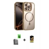 MARSİLYAN™- iPhone 16 Pro Max Kılıf Yadigar Asil Koleksiyonu - Siyah Buffer Cam Ekran Koruyucu + Raze Metal Kamera Lens - SH