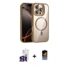 MARSİLYAN™- iPhone 16 Pro Max Kılıf Yadigar Asil Koleksiyonu - Siyah Buffer Hayalet Cam Ekran Koruyucu + Bilvis Titan Kamera Lens - SH