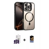 MARSİLYAN™- iPhone 16 Pro Max Kılıf Yadigar Asil Koleksiyonu - Siyah Buffer Hayalet Cam Ekran Koruyucu + Bilvis Titan Kamera Lens - GS