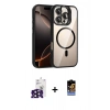 MARSİLYAN™- iPhone 16 Pro Max Kılıf Yadigar Asil Koleksiyonu - Siyah Buffer Hayalet Cam Ekran Koruyucu + Bilvis Titan Kamera Lens - SH
