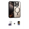 MARSİLYAN™- iPhone 16 Pro Max Kılıf Yadigar Asil Koleksiyonu - Siyah Buffer Hayalet Cam Ekran Koruyucu + Bilvis Titan Kamera Lens - TMGI