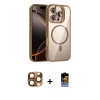 MARSİLYAN™- iPhone 16 Pro Max Kılıf Yadigar Asil Koleksiyonu - Siyah Buffer Hayalet Cam Ekran Koruyucu + Pers Alüminyum Kamera Lens - CLTM