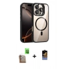 MARSİLYAN™- iPhone 16 Pro Max Kılıf Yadigar Asil Koleksiyonu - Siyah Buffer Hayalet Cam Ekran Koruyucu + Raze Metal Kamera Lens - CLTM