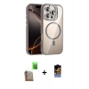 MARSİLYAN™- iPhone 16 Pro Max Kılıf Yadigar Asil Koleksiyonu - Siyah Buffer Hayalet Cam Ekran Koruyucu + Raze Metal Kamera Lens - CLTM