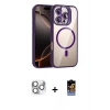 MARSİLYAN™- iPhone 16 Pro Max Kılıf Yadigar Asil Koleksiyonu - Siyah Buffer Hayalet Cam Ekran Koruyucu + Pers Alüminyum Kamera Lens - GS